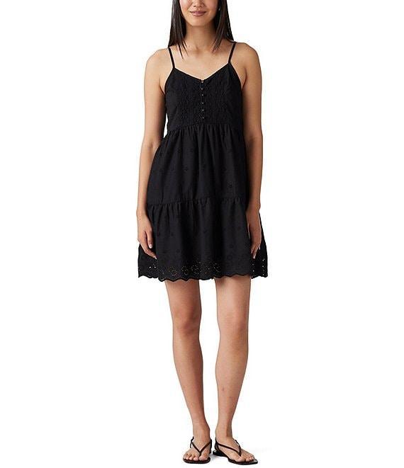 Levi's® Cora Sleeveless Eyelet Embroidered Scalloped-Hem Mini Dress Product Image