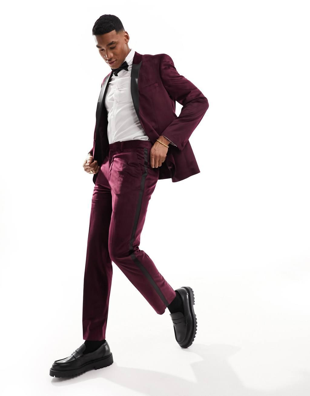 ASOS DESIGN slim tuxedo suit pants Product Image
