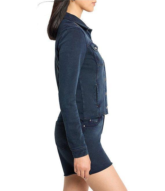 NIC + ZOE Denim Look Point Collar Long Sleeve Jacket Product Image