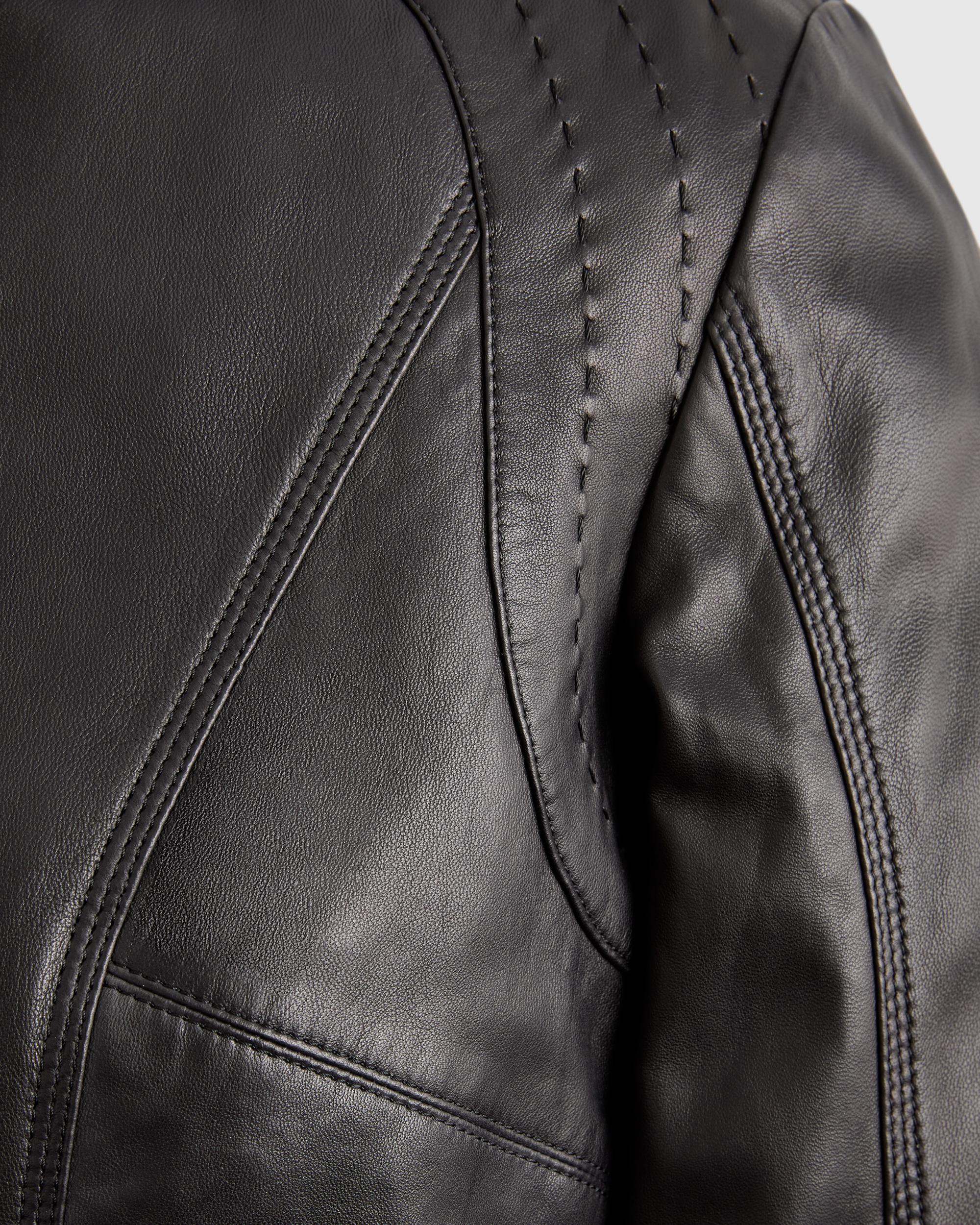 Quince | Women's Stand-Collar Jacket Size XL, Leather Product Image