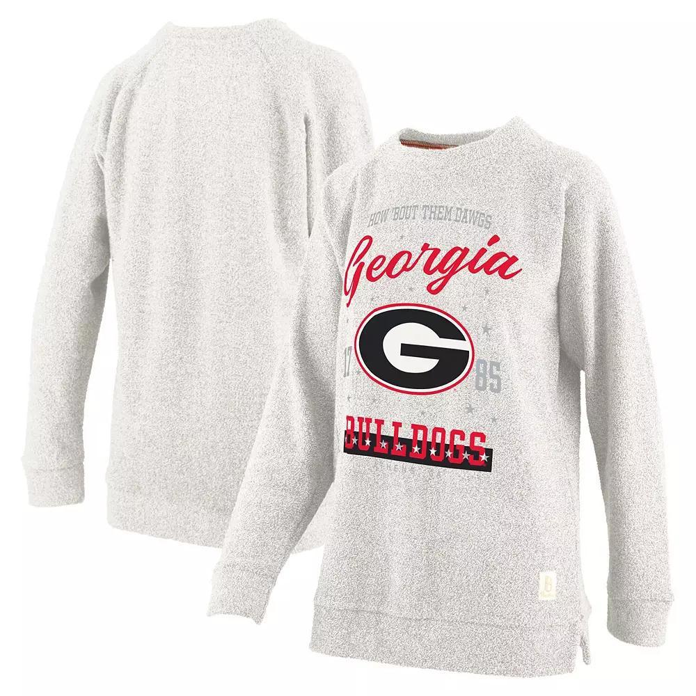 Women's Pressbox Oatmeal Georgia Bulldogs Plus Size Comfy Cairo Terry Pullover Sweatshirt, Size: XL, Team Product Image