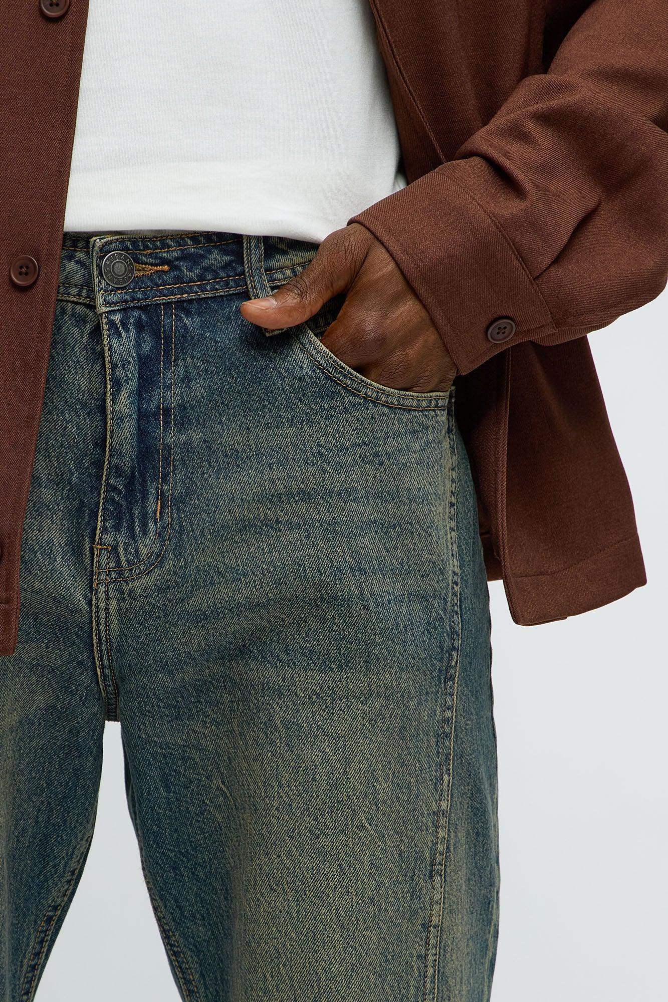 In The Middle Paneled Stacked Slim Flare Jeans - Vintage Blue Wash Product Image