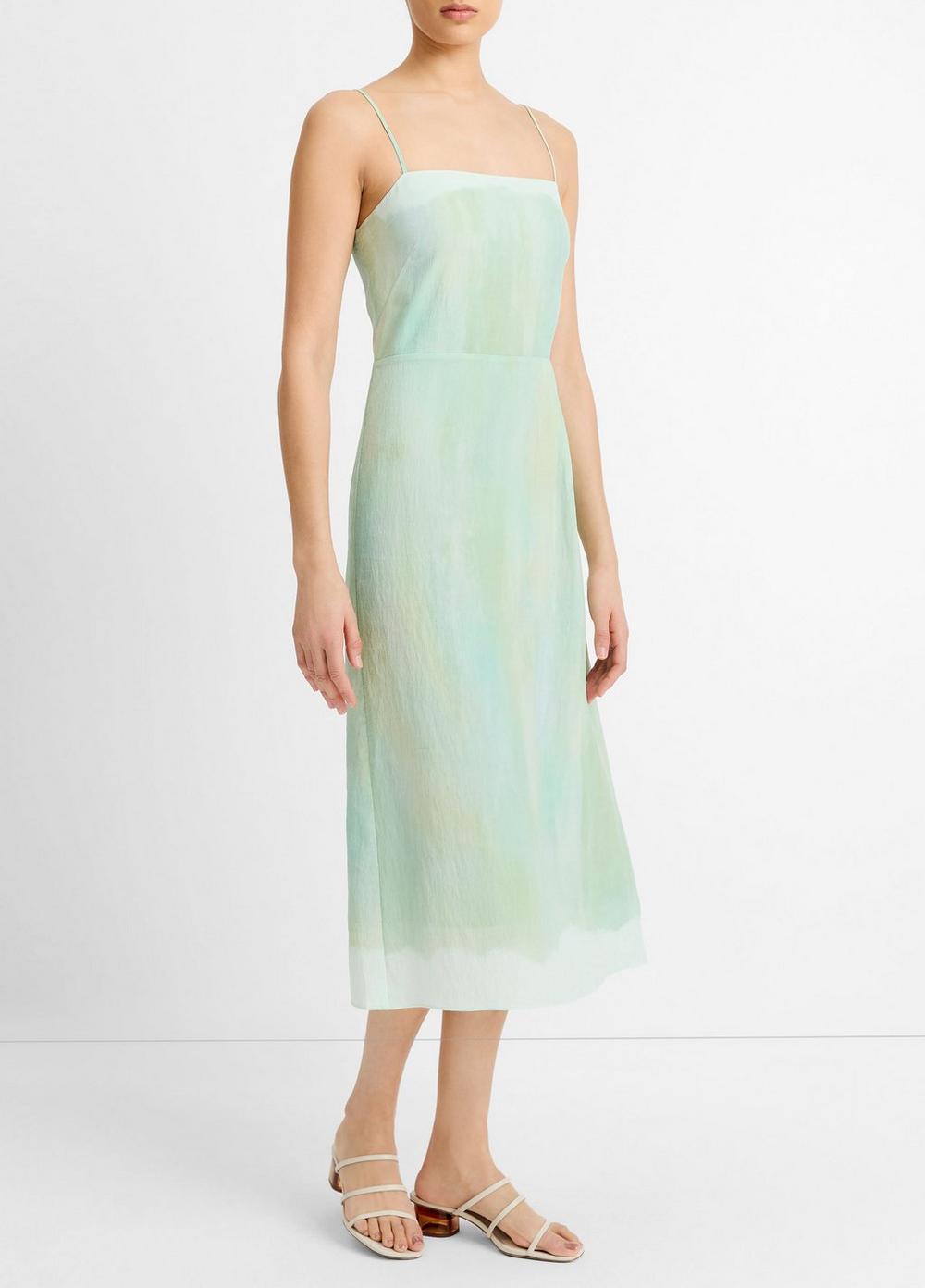 Womens Painted Pastel Dress, Washed Jade, Size M Vince Product Image