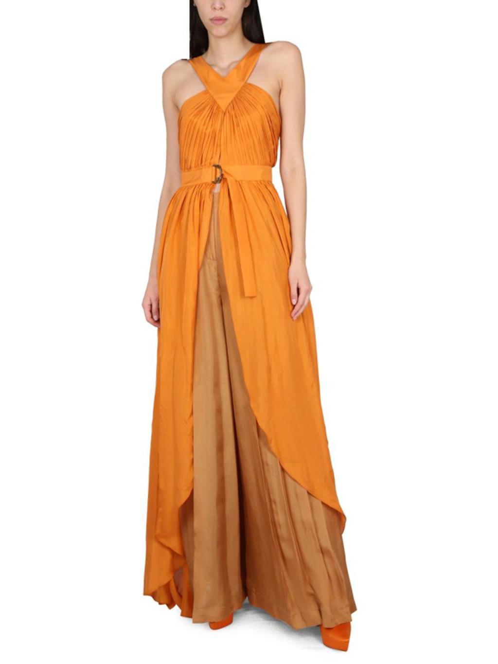 ALBERTA FERRETTI Silk Dress In Orange Product Image