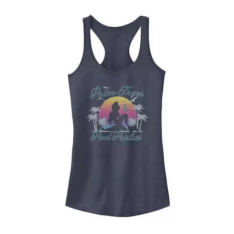 Disney's Little Mermaid Ariel Juniors' Retro Sunset Pool Parties Tank Top, Girl's, Size: Large, Blue Product Image
