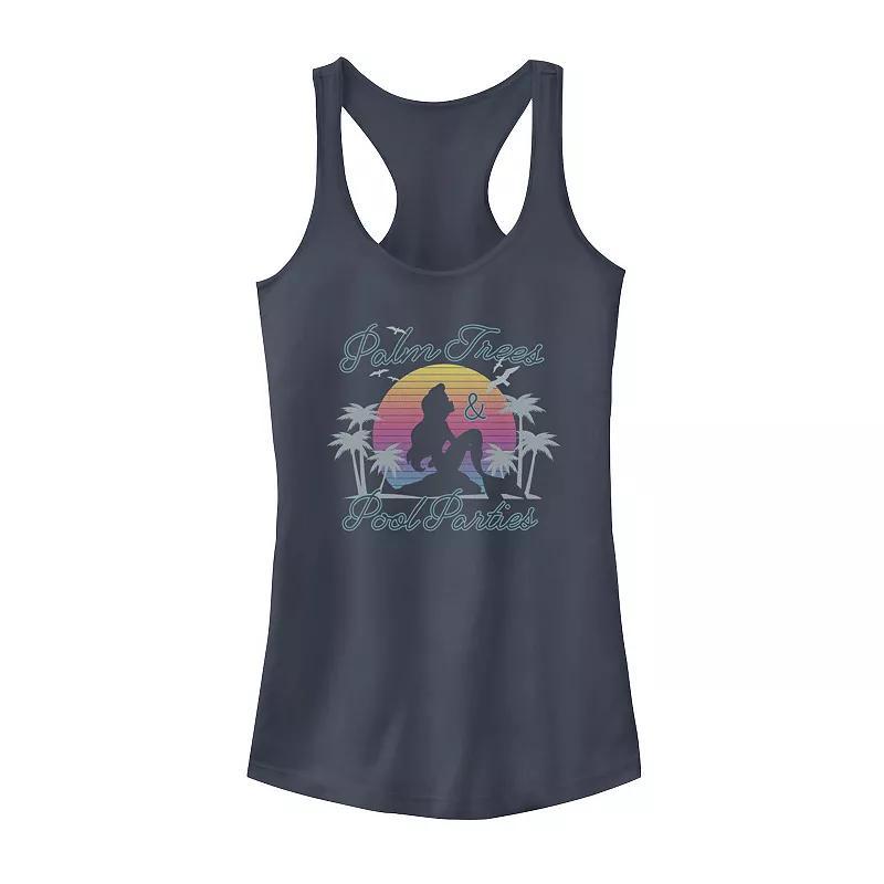 Disney's Little Mermaid Ariel Juniors' Retro Sunset Pool Parties Tank Top, Girl's, Size: Large, Blue Product Image