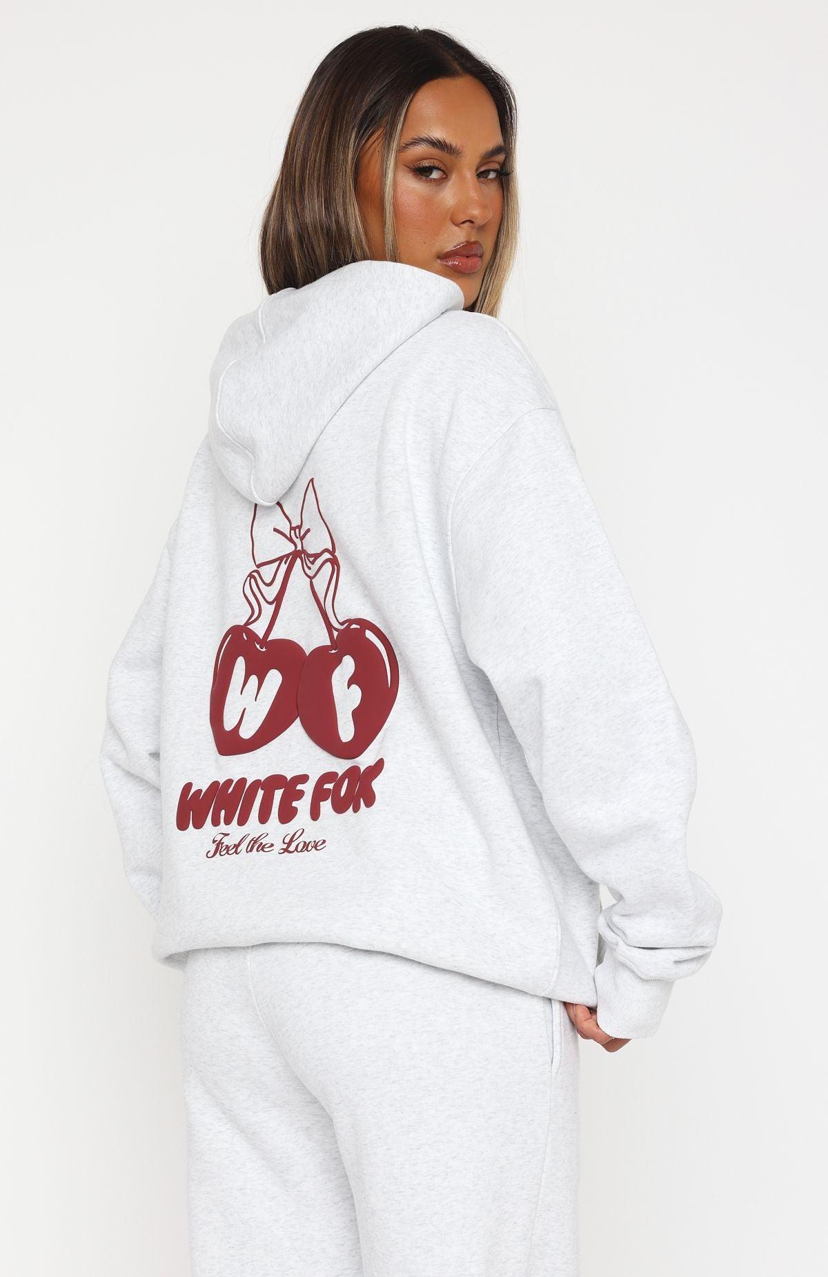Feel The Love Oversized Hoodie Grey Marle Product Image