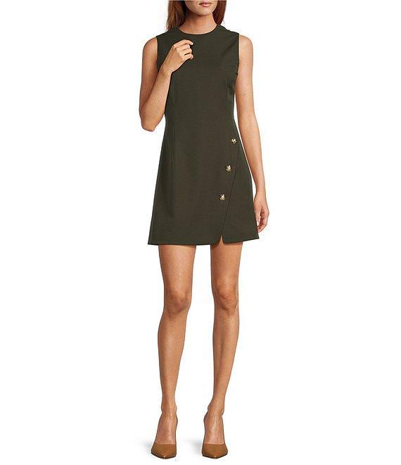 Antonio Melani Loretta Round Neck Sleeveless Button Front A-Line Dress Product Image