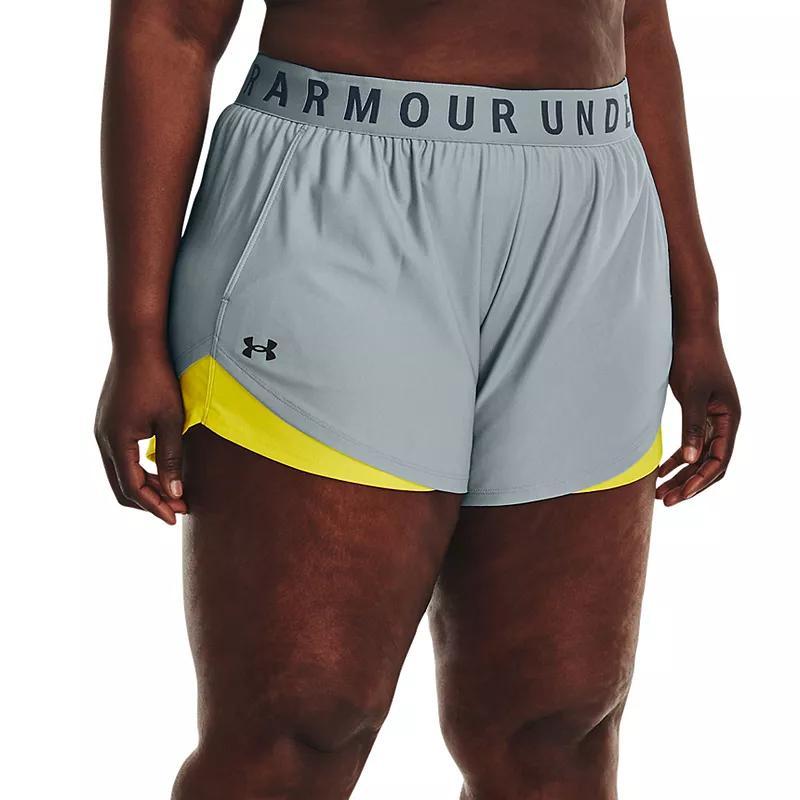 Plus Size Under Armour Play Up 3.0 Shorts, Women's, Size: 3XL, Black White Product Image