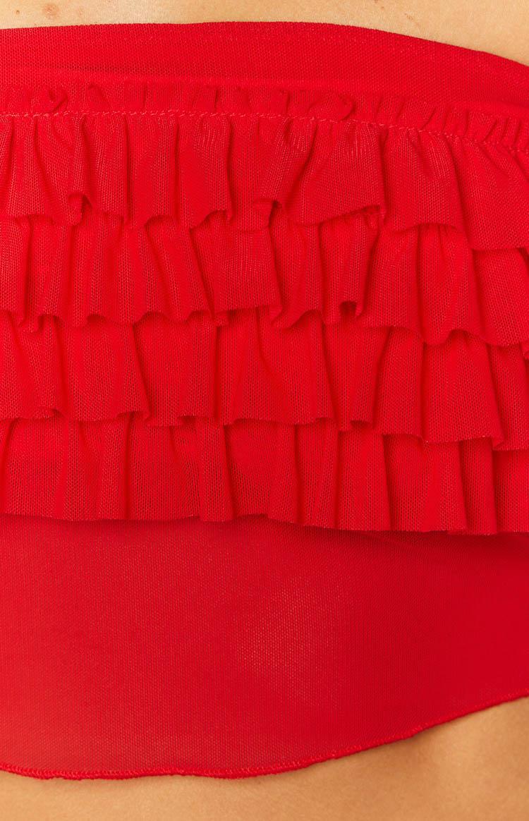 Rumba Rouge Red Ruffle Tube Top Product Image