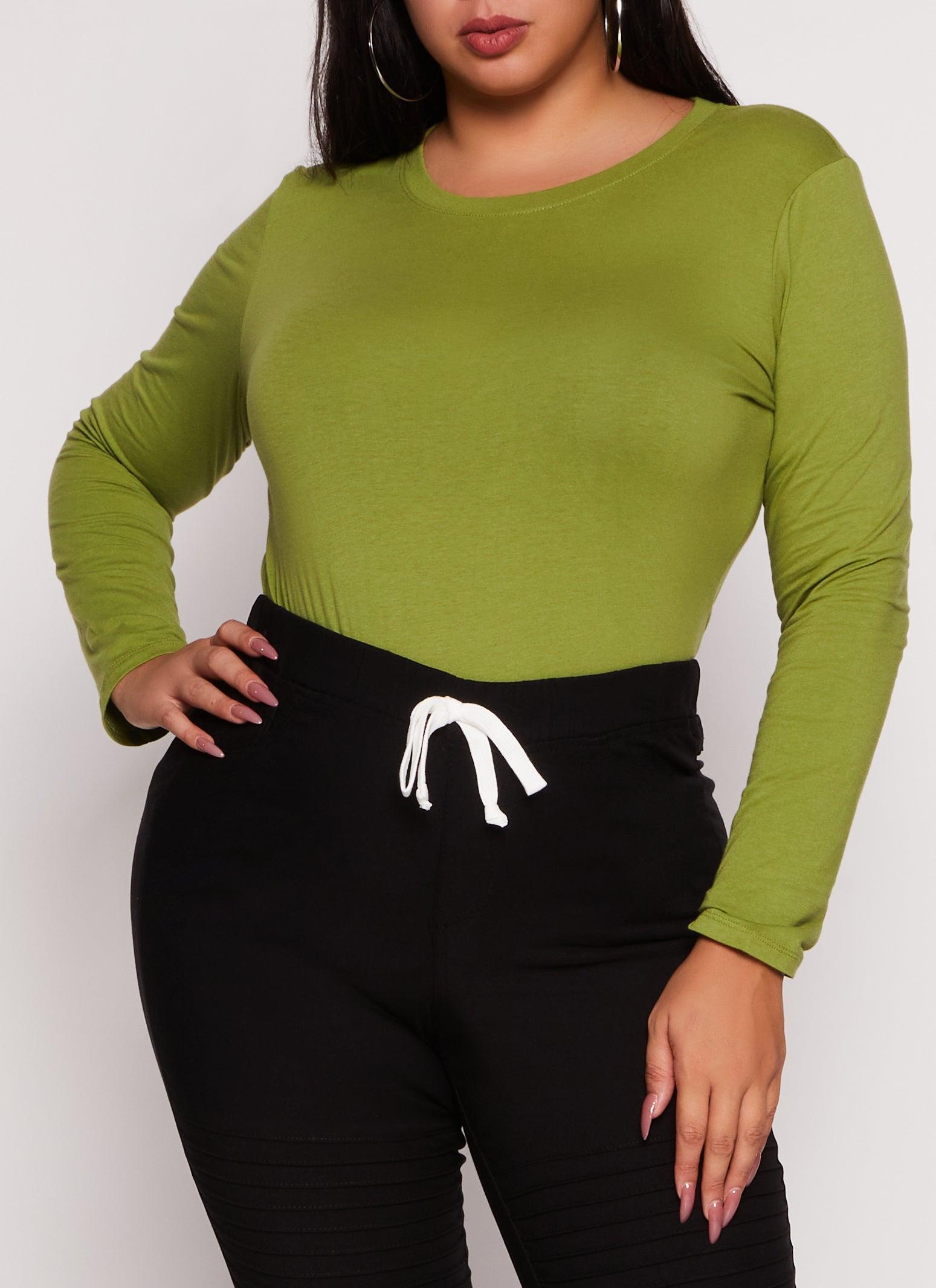 Womens Plus Size Long Sleeve Basic T Shirt Product Image