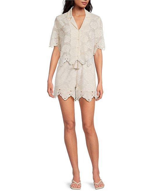 A Loves A Woven Embroidered Lace Pull On Coordinating Shorts Product Image
