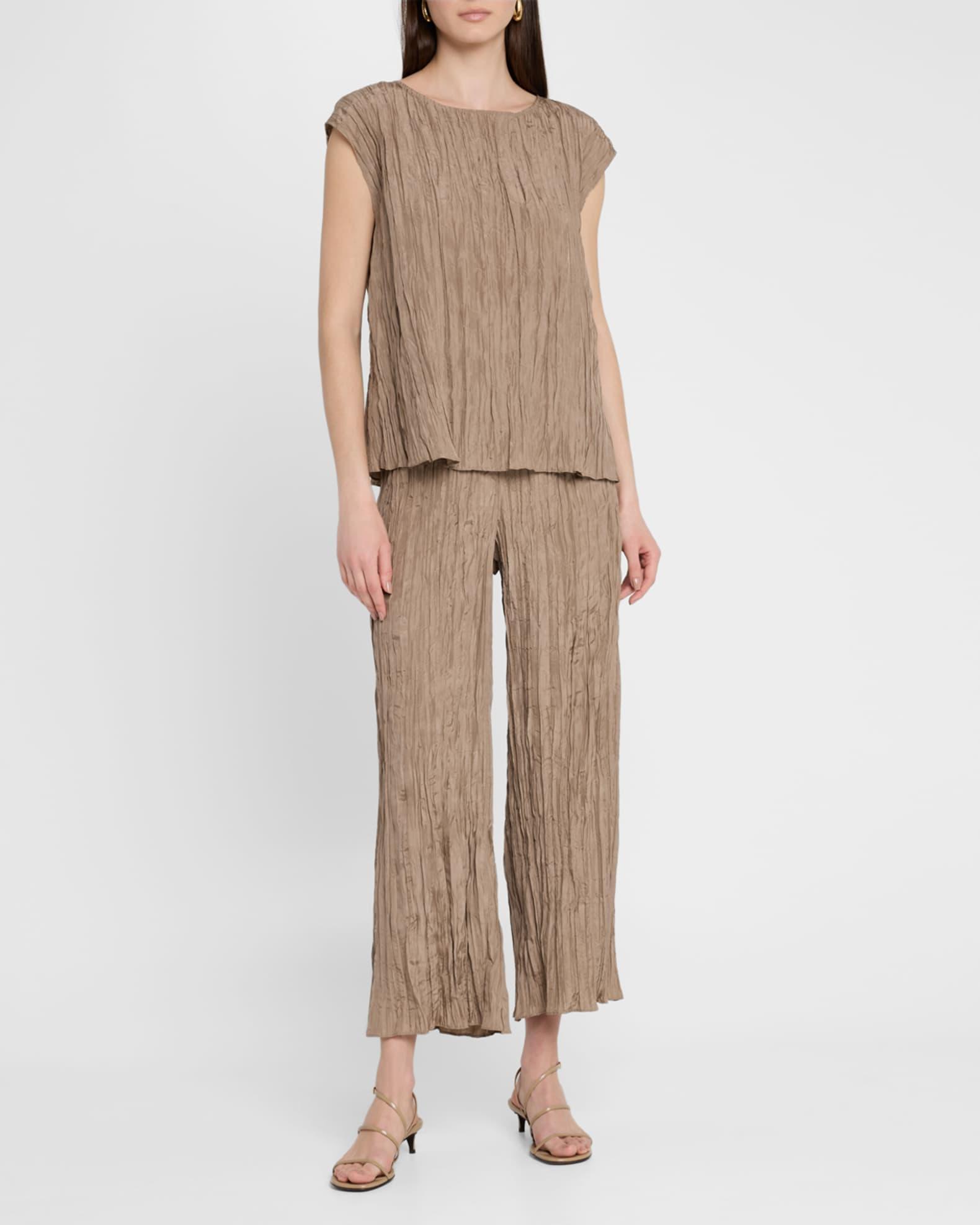 Cropped Crushed Silk Pants Product Image