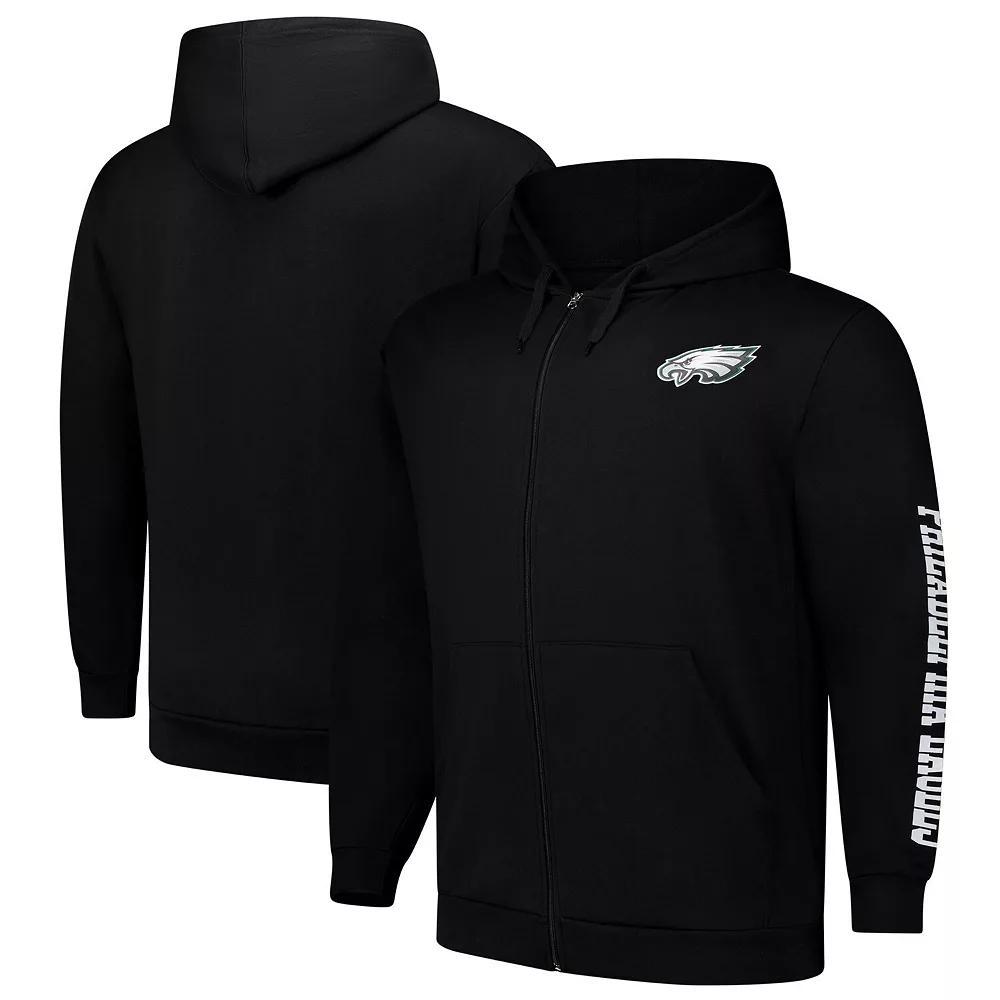 Men's Fanatics  Black Philadelphia Eagles Big & Tall Full-Zip Hoodie, Size: 2XB Product Image