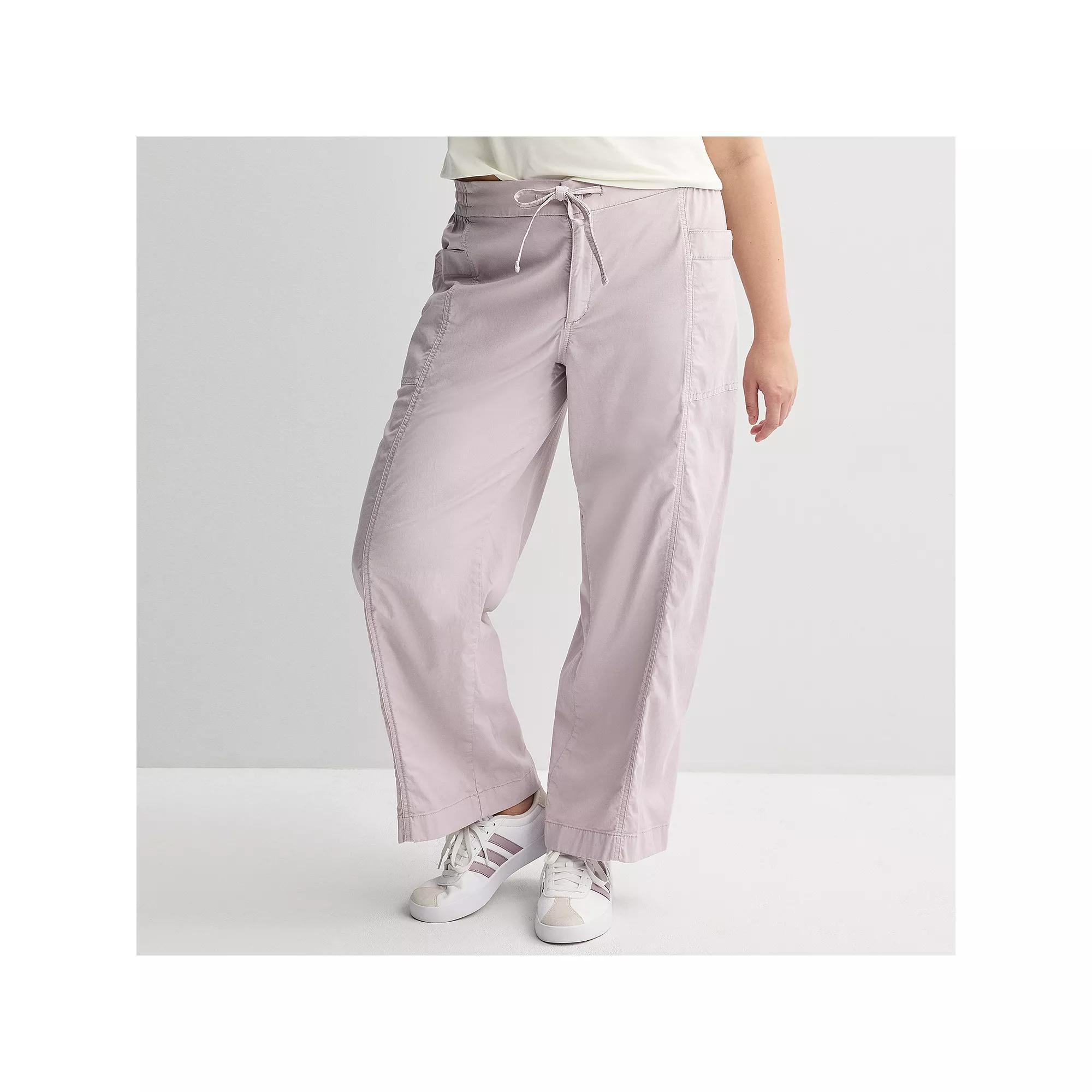Plus Size SO Mid-Rise Pull-On Utility Pants, Womens Purple Whisper Product Image
