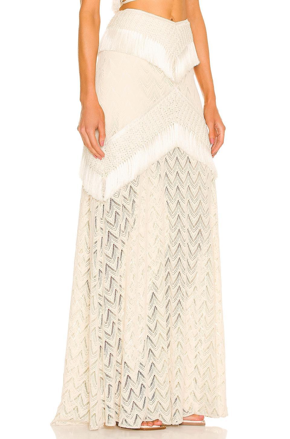 Fringe Trim Maxi Skirt PatBO Product Image