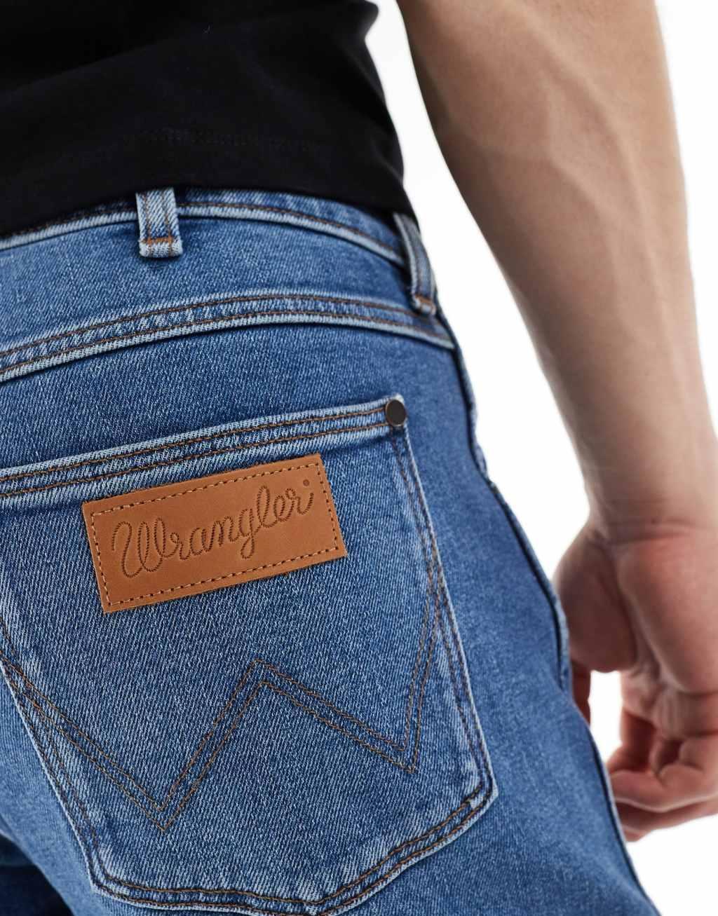 Wrangler Larston slim tapered fit jeans in light wash Product Image
