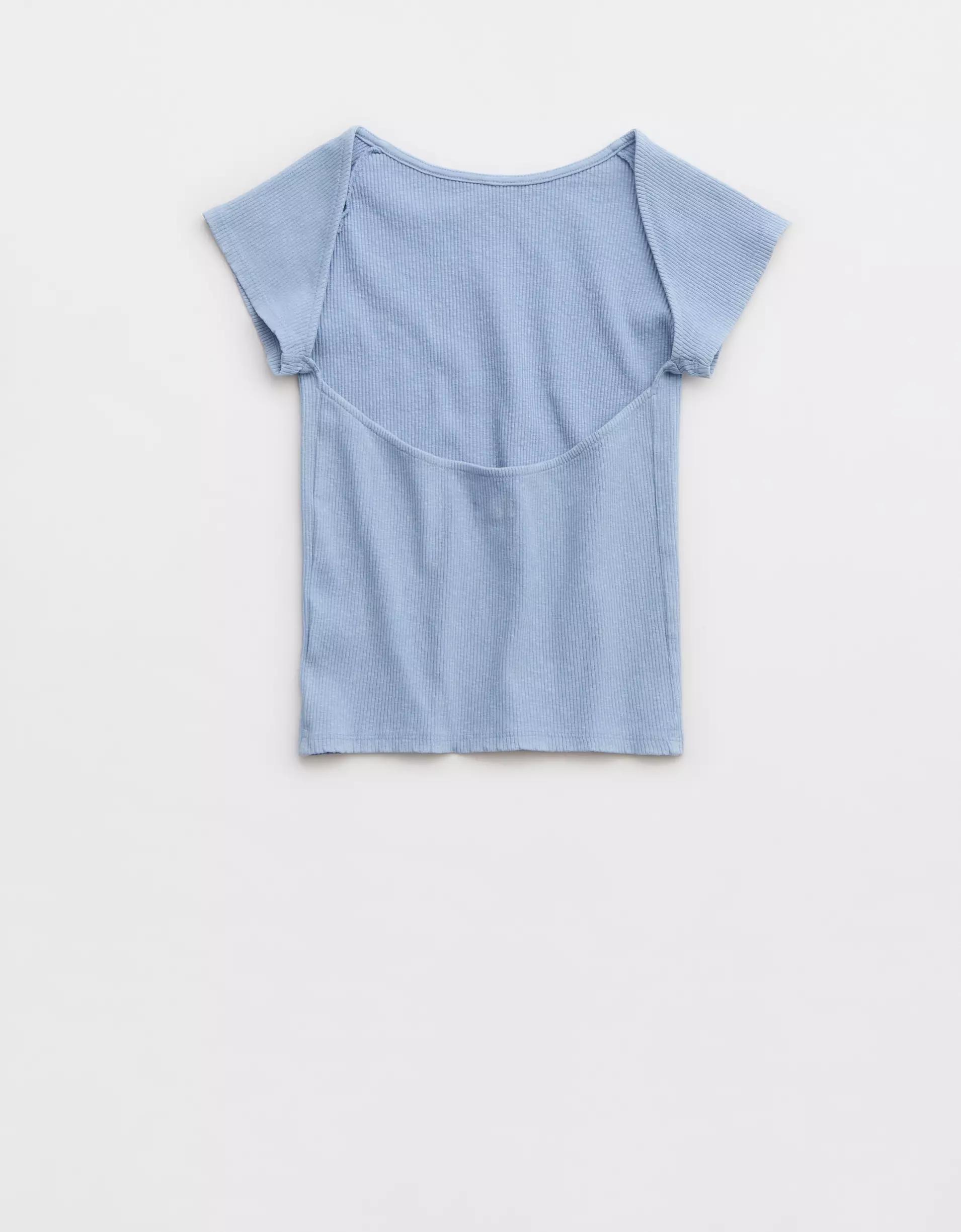 Aerie Ribbed Open Back T-Shirt Product Image