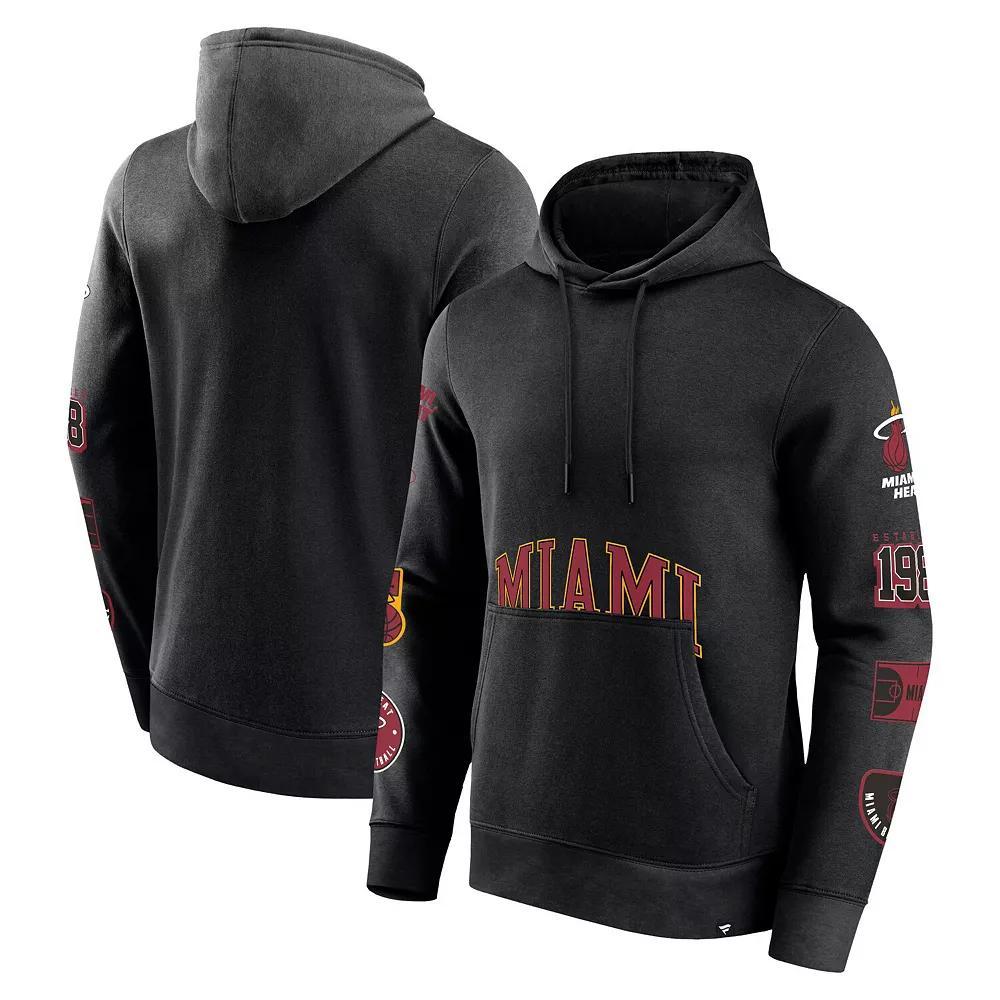 Men's Fanatics Black Miami Heat Home Court Pullover Hoodie, Size: Large Product Image