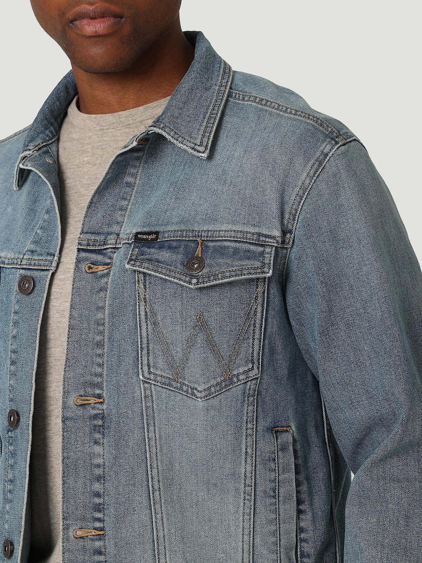 Men's Wrangler® Classic Denim Trucker Jacket | Men's JACKETS & OUTERWEAR | Wrangler® Product Image