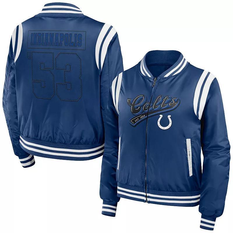 Women's WEAR by Erin Andrews Royal Buffalo Bills Bomber Full-Zip Jacket, Size: Large, Blue Product Image