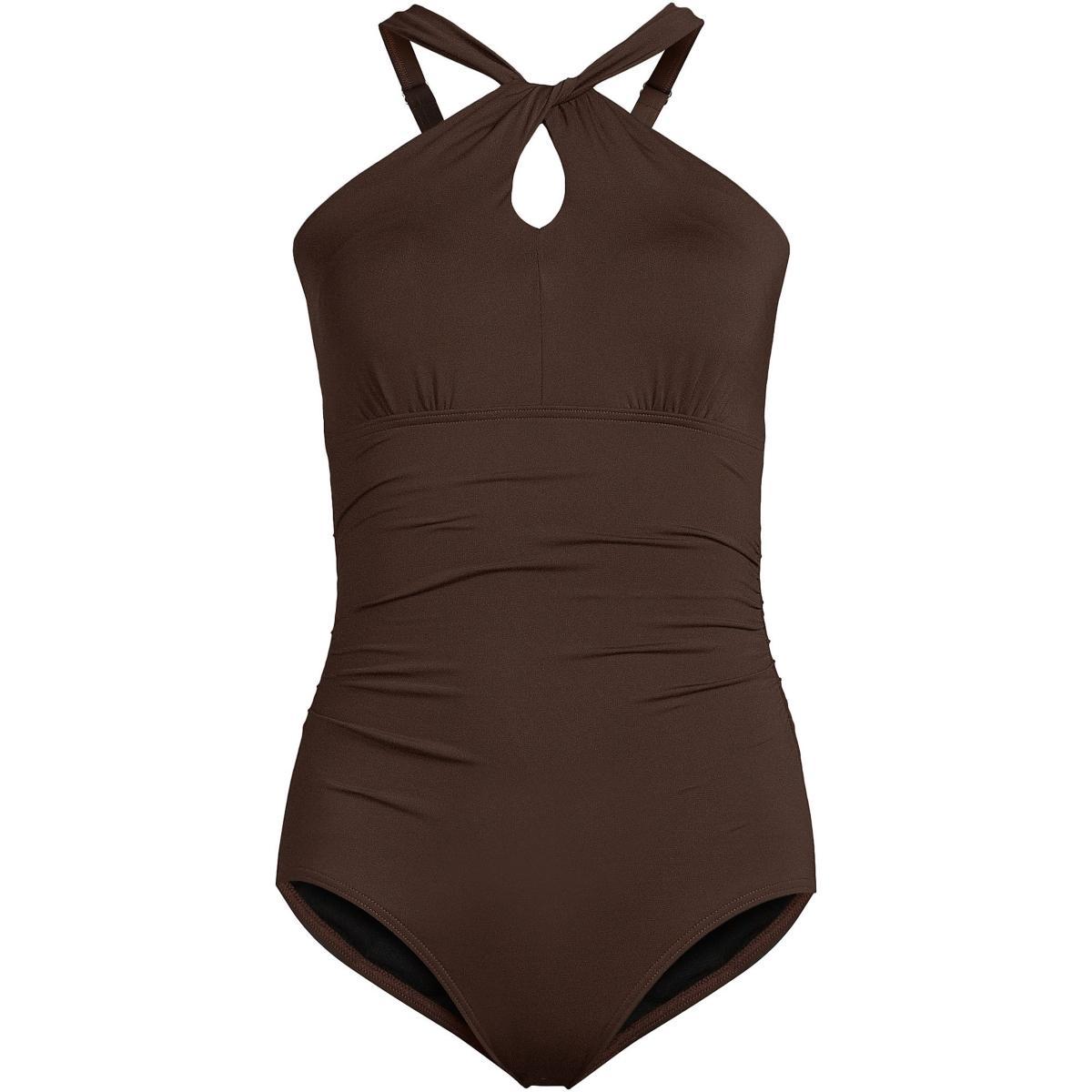 Women's Lands' End Chlorine Resistant Multi Way One-Piece Swimsuit, Size: Large, Black Product Image