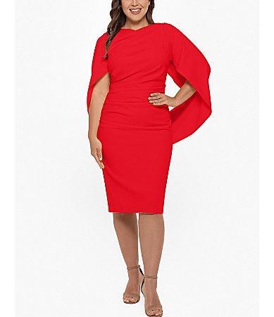 Betsy & Adam Drape Back Cocktail Dress Product Image