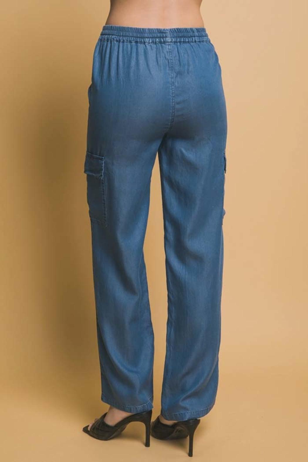 Solid Tencel Cargo Pants Product Image