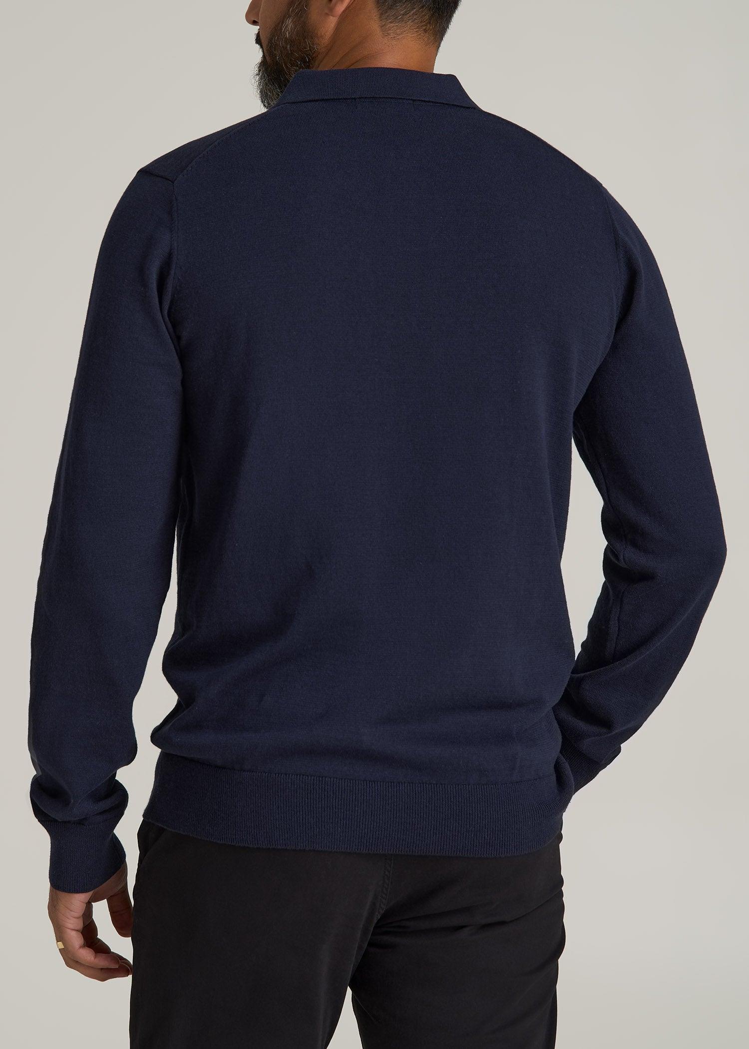 Men’s Tall Polo Sweater in Evening Blue Male Product Image