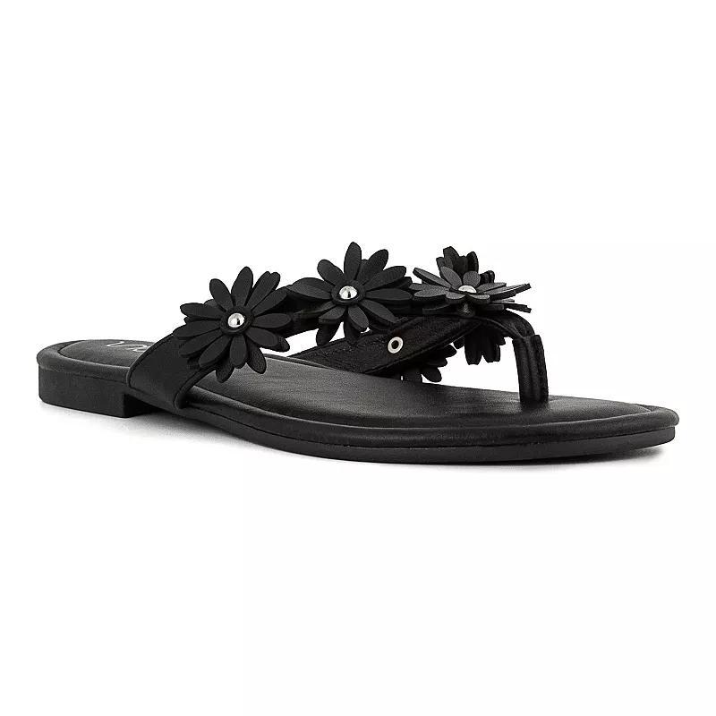 sugar Finnesse Women's Thong Sandals, Size: 6.5, Black Product Image