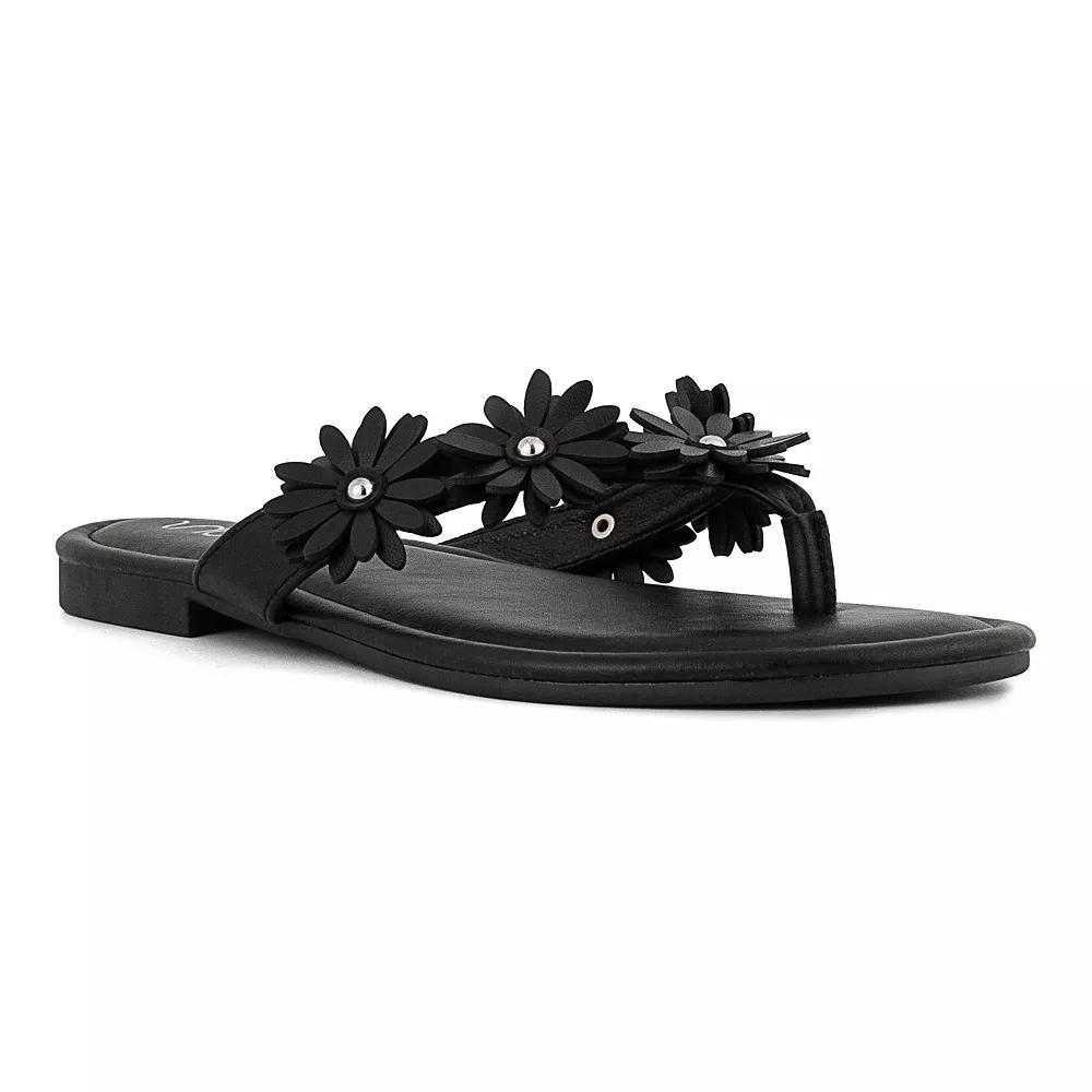 sugar Finnesse Women's Thong Sandals, Size: 6.5, Black Product Image