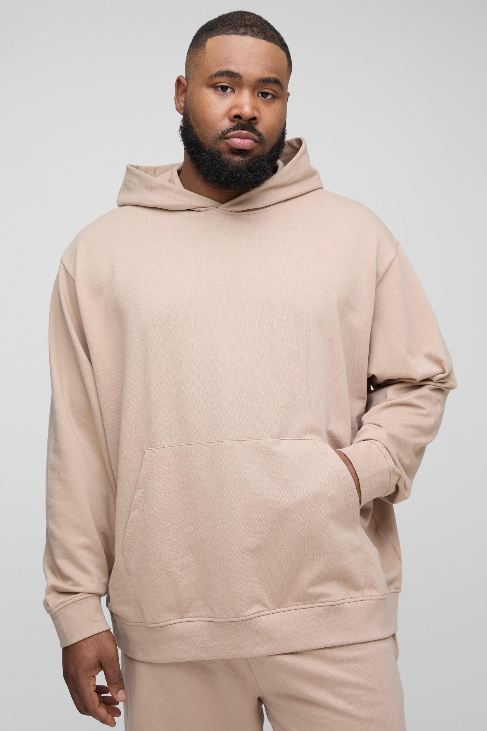 Plus 260GSM Loopback Oversized Fit Basic Hoodie | boohooMAN USA Product Image
