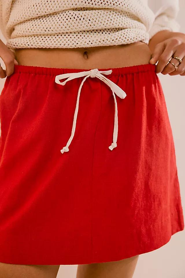 Streetside Cotton-Linen Mini Skirt Product Image