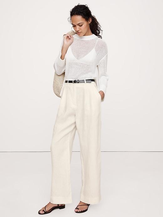 Soho High-Rise Wide-Leg Italian Wool Pant Product Image