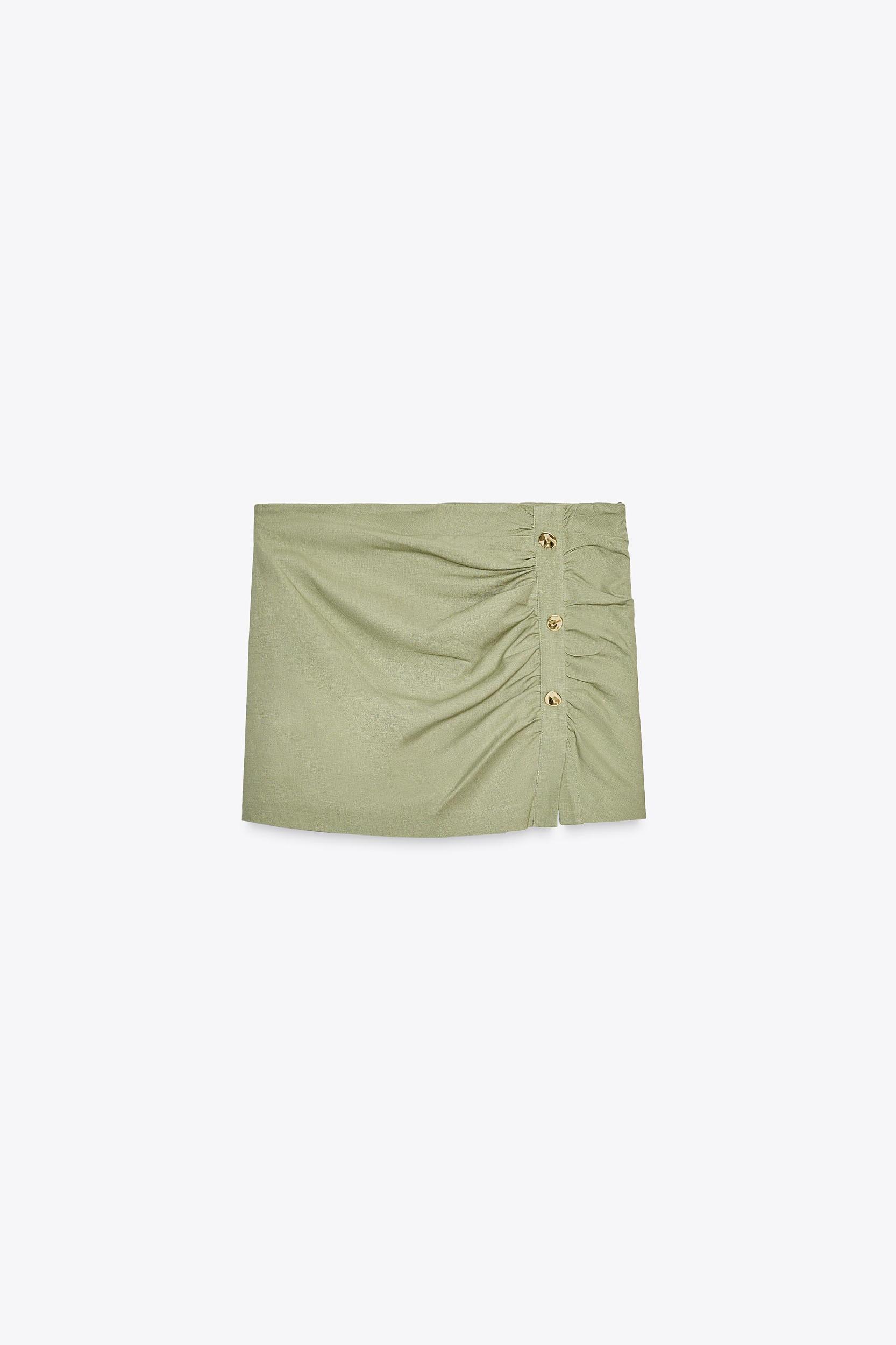 LINEN RUCHED SKORT Product Image
