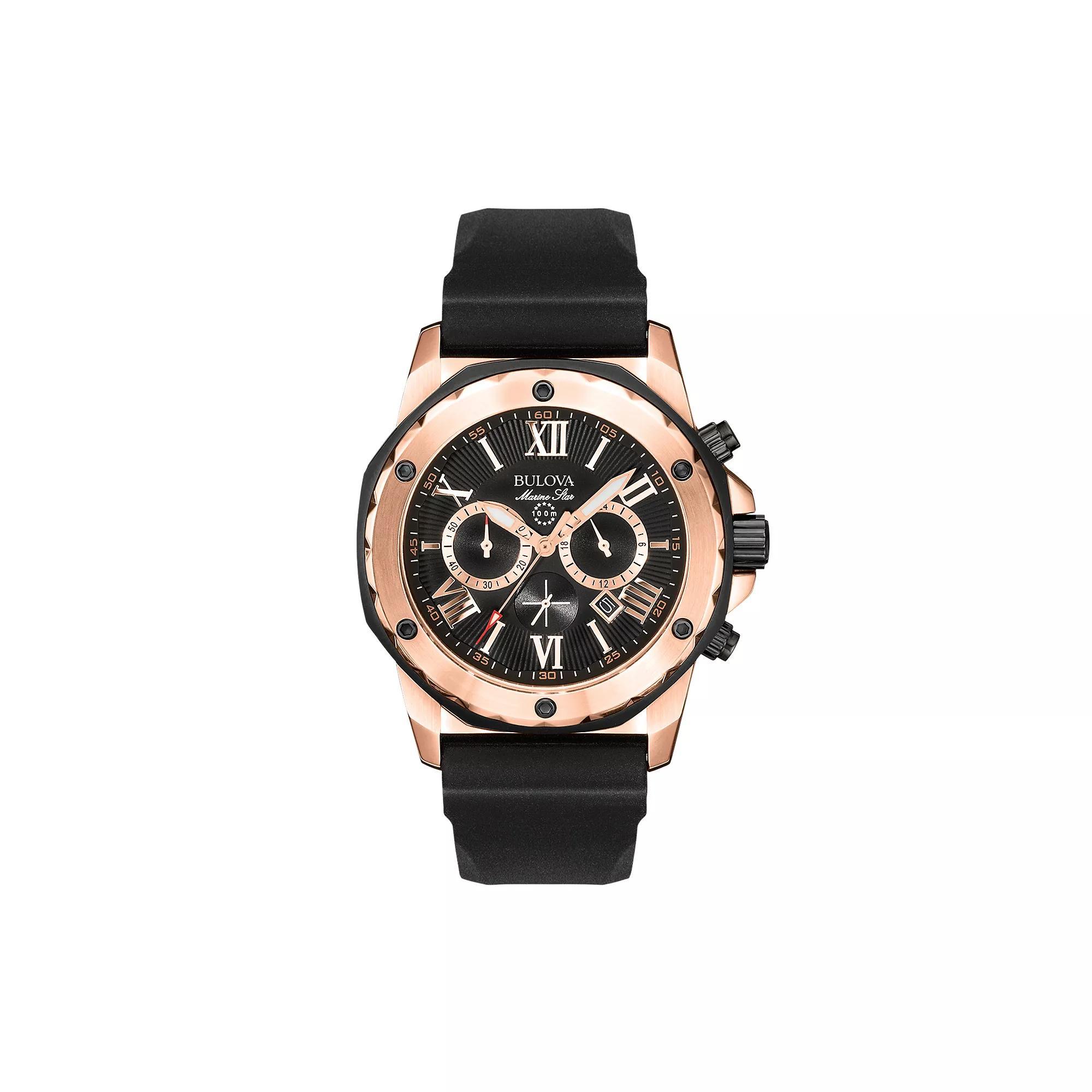 Bulova Mens Marine Star Stainless Steel Chronograph Watch - 98B104, Multicolor Product Image