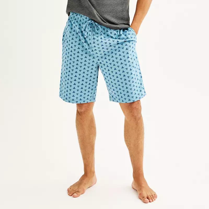 Men's Sonoma Goods For Life® Knit Pajama Shorts, Size: Small, Checkered Plaid Blues Product Image