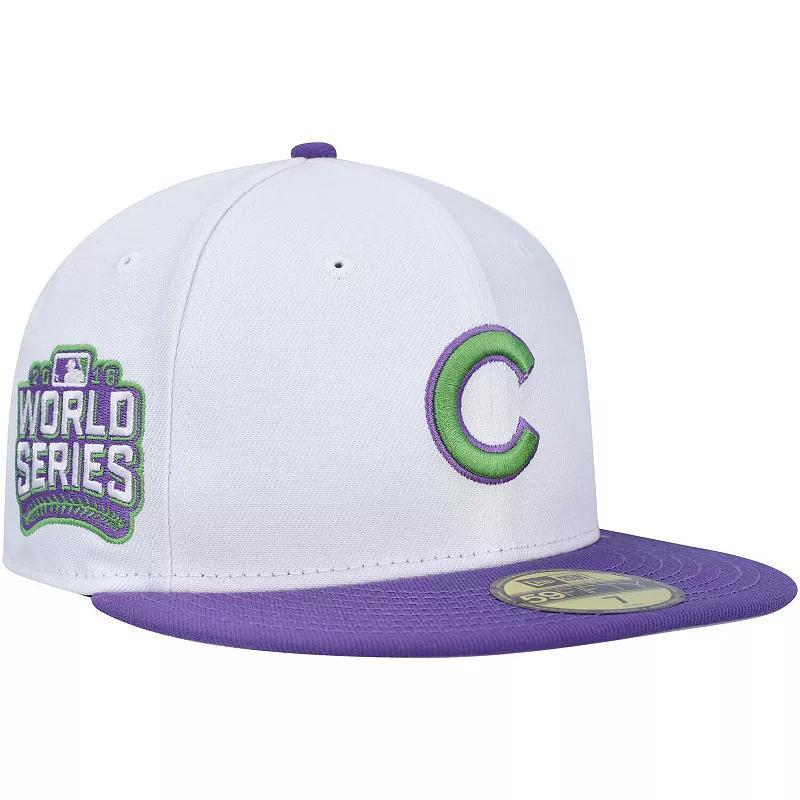 Men's New Era White Chicago Cubs  Side Patch 59FIFTY Fitted Hat, Size: 7 Product Image