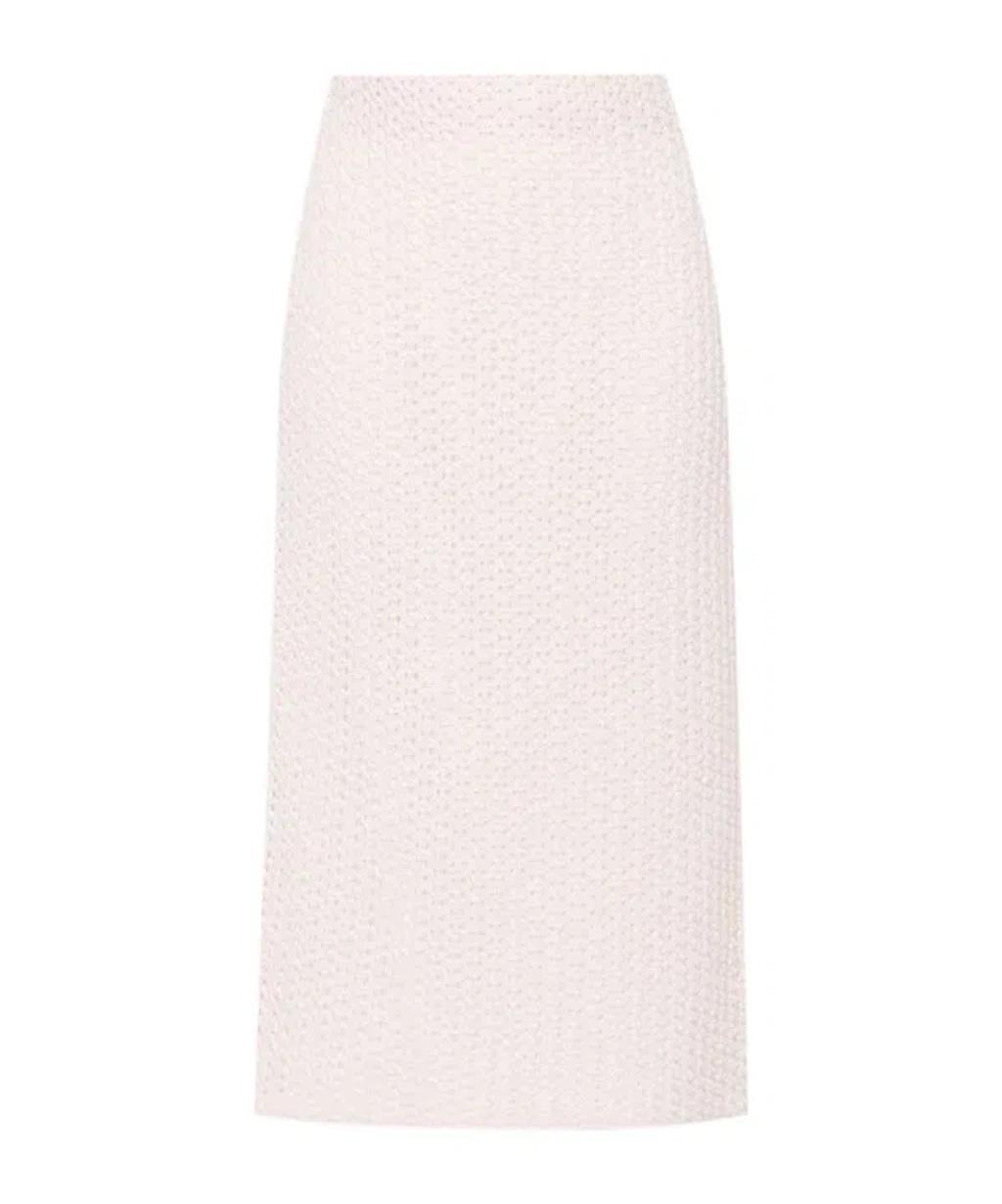 FABIANA FILIPPI Sequin-detail Open-knit Skirt In White Product Image