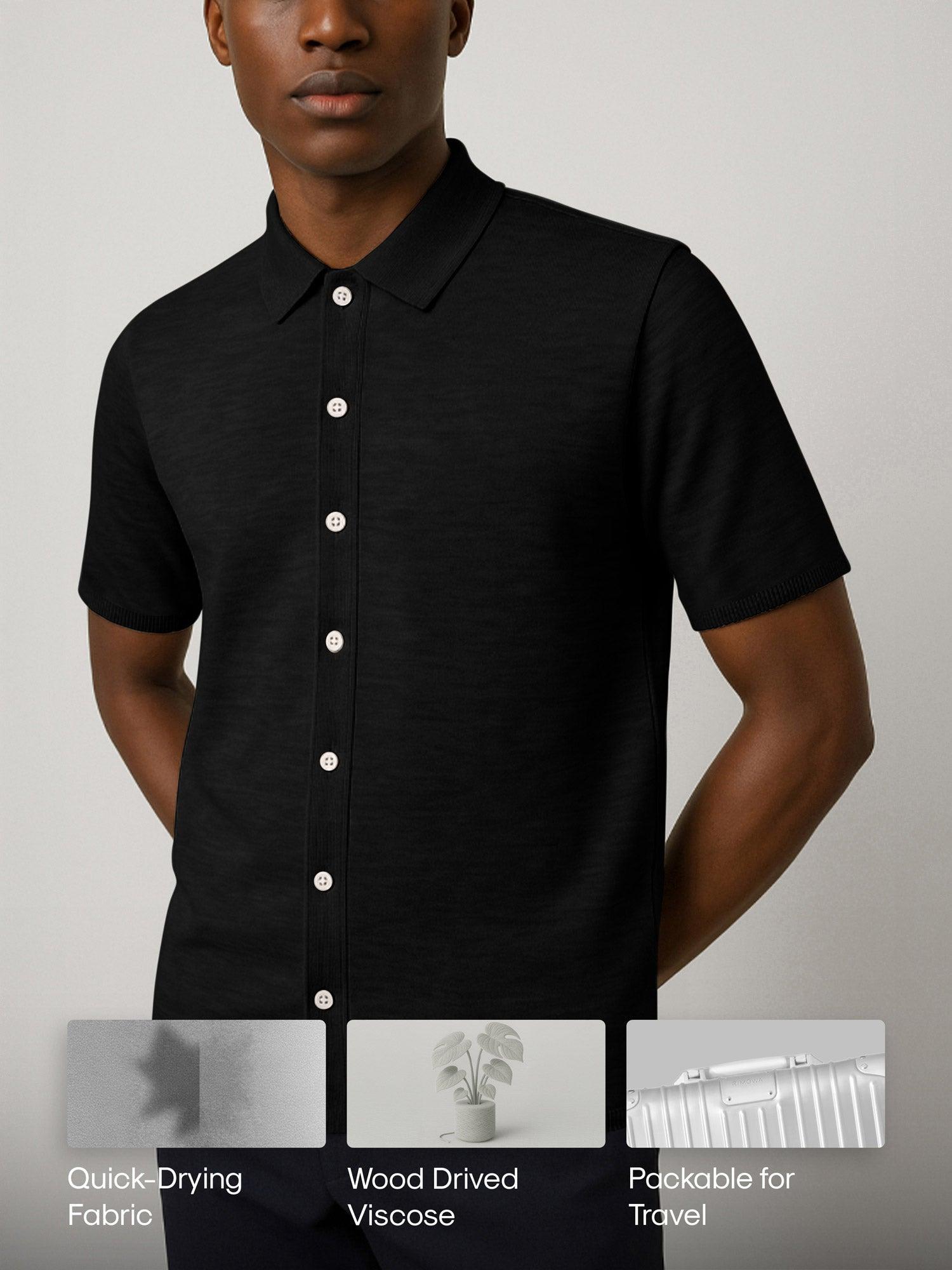 Men's Labs 3D Print-Knit Short Sleeve Shirt - Slate Grey Product Image