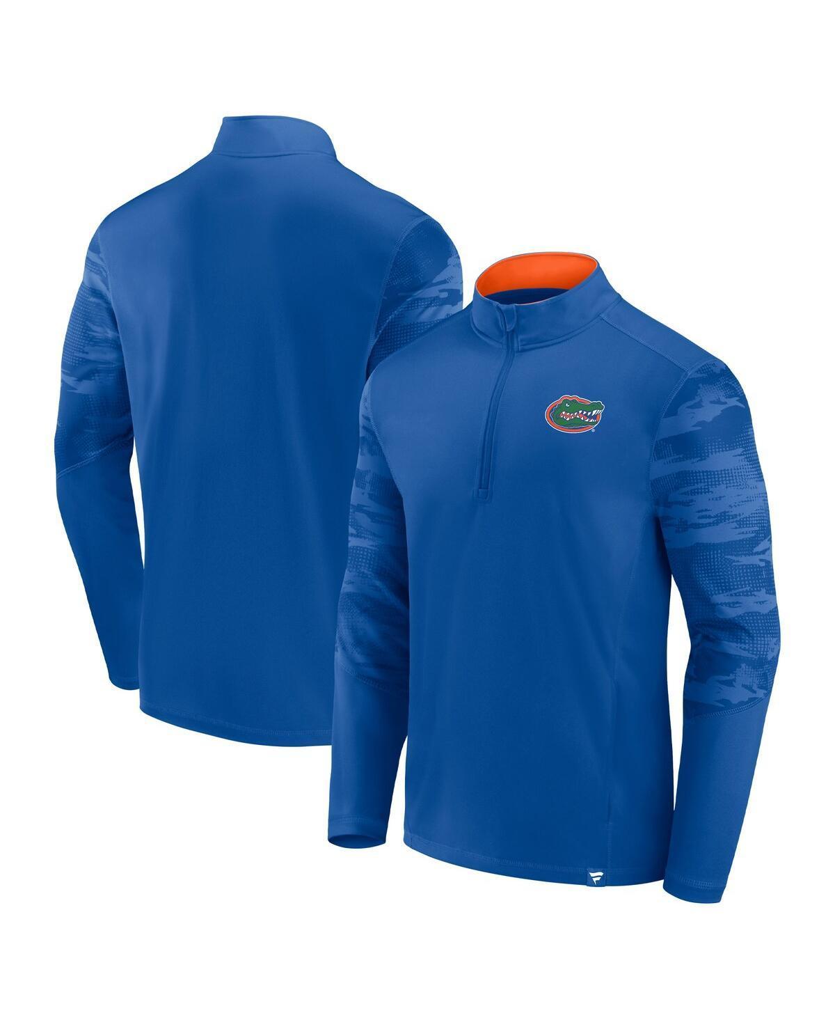 Men's Fanatics Branded Royal Florida Gators Ringer Quarter-Zip Top, Size: 2XL, Blue Product Image