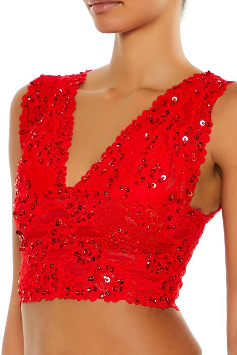 Sequin Lace Lingerie Crop Top | Forever 21 Product Image