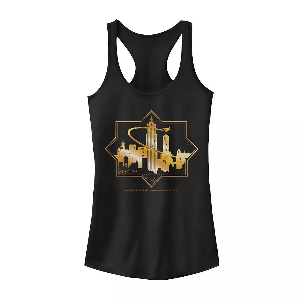 Juniors' Fantastic Beasts Macusa Golden Emblem Tank Top, Girl's, Size: XS, Black Product Image