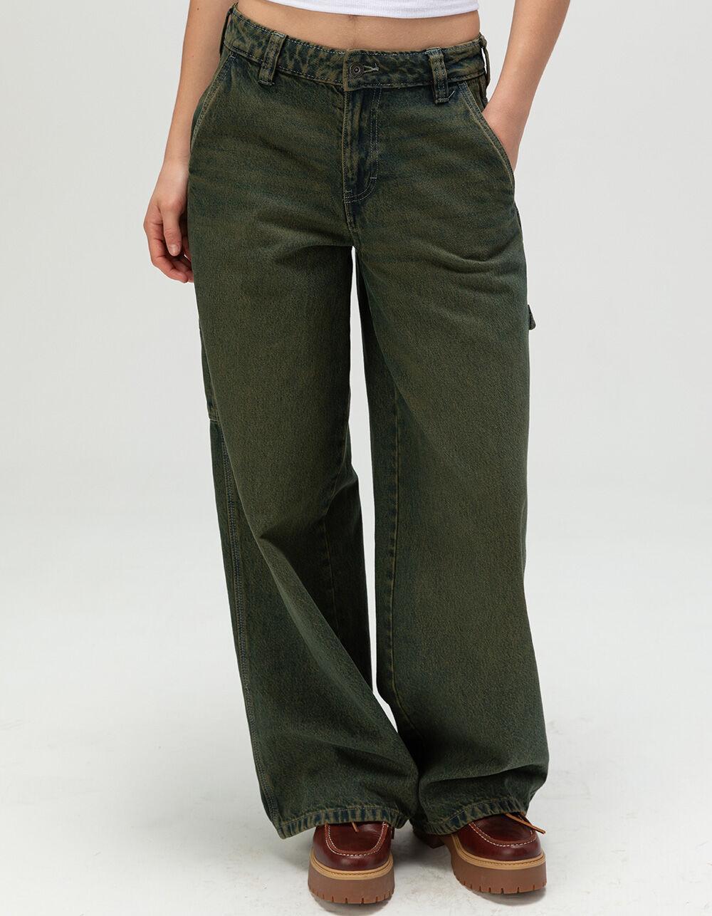 DICKIES Womens Loose Carpenter Jeans - TINTED DENIM Product Image