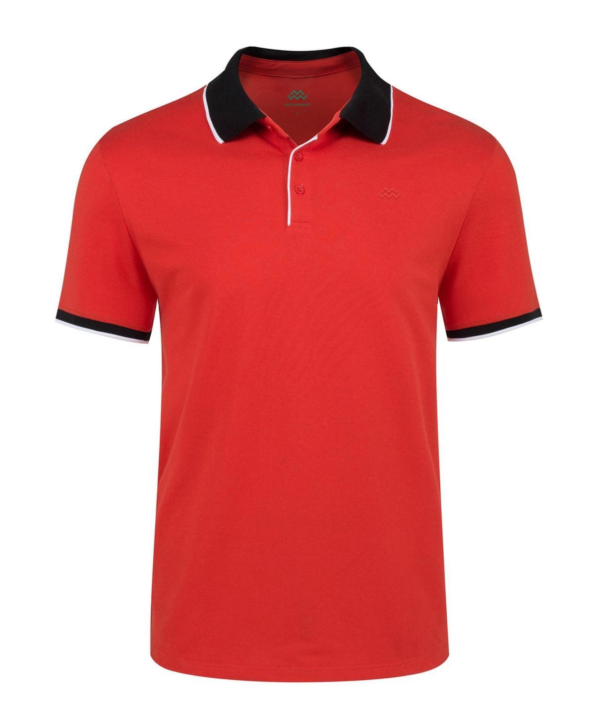 Mio Marino Mens Classic-Fit Cotton-Blend Pique Polo Shirt with Contrast Collar Product Image