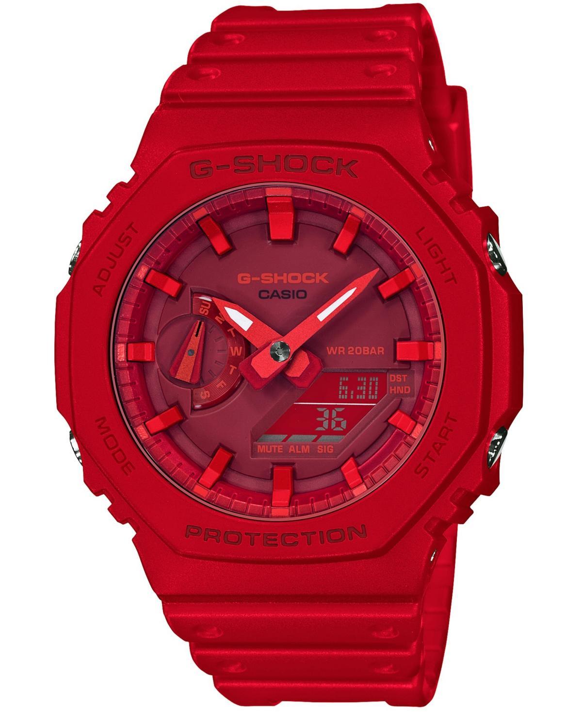 Men's Casio G-Shock Classic Red Resin Strap Watch with Red Dial (Model: Ga2100-4A) Product Image