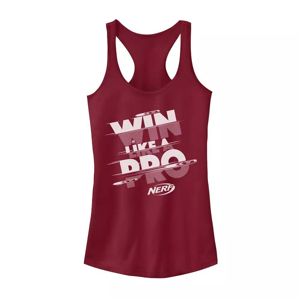 Juniors' Nerf "Win Like A Pro" Glitch Text Tank Top, Girl's, Size: Large, Red Product Image