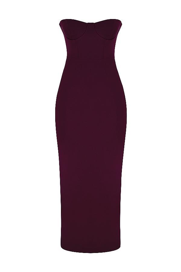 Lucia Grape Strapless Corset Maxi Dress Product Image