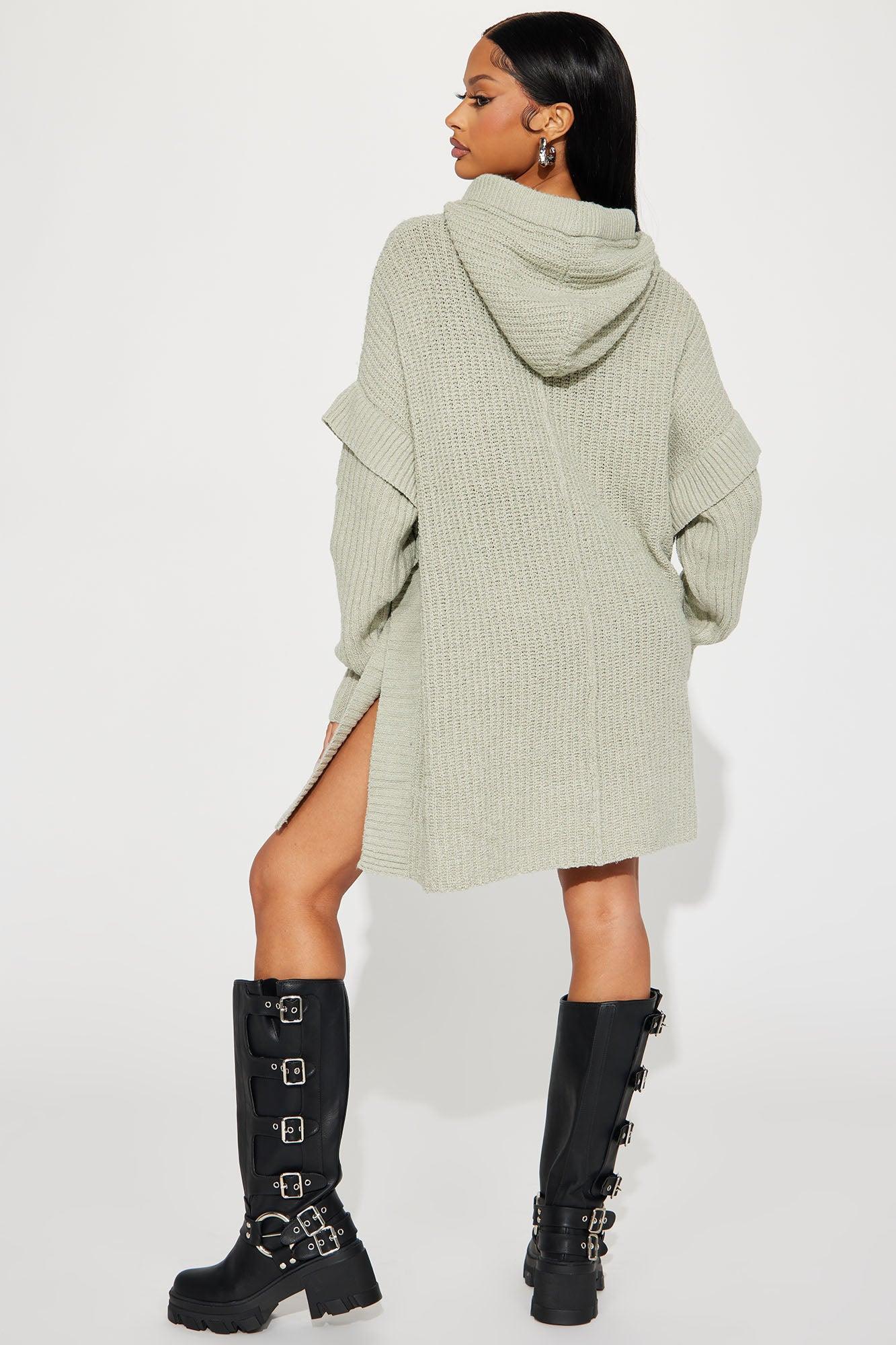 Comfy and Chill Hooded Sweater - Sage Product Image