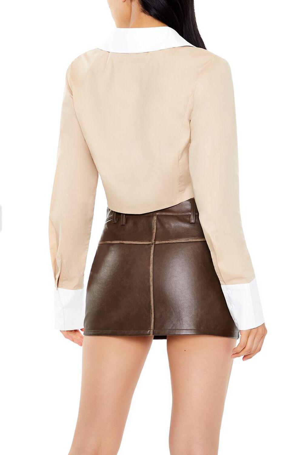 Two-Tone Curved-Hem Shirt | Forever 21 Product Image